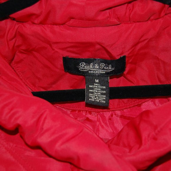 Peck & Peck Collection Women's Red Puffer Jacket Size M - Picture 8 of 11